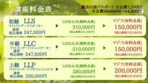 ライトランゲージの真実 講座料金表